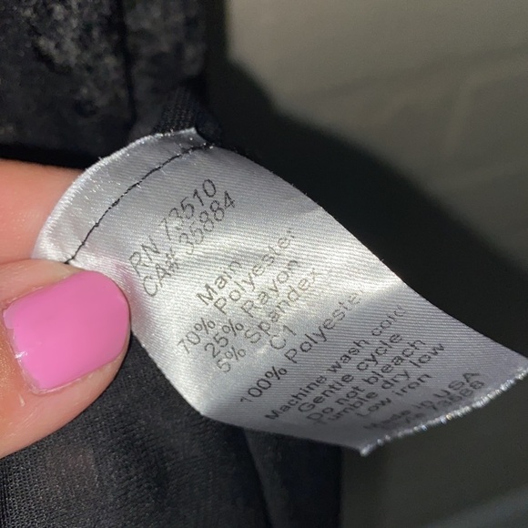 Uncle Frank dress black velvet pockets 3/4 flutter sleeve small NEW Witchy core - Picture 5 of 6